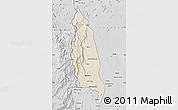 Shaded Relief Map of Barue, desaturated