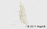 Shaded Relief Map of Barue, single color outside