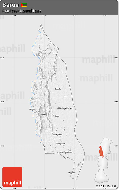 Silver Style Map of Barue, single color outside