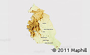 Physical Panoramic Map of Barue, cropped outside