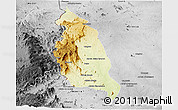 Physical Panoramic Map of Barue, desaturated