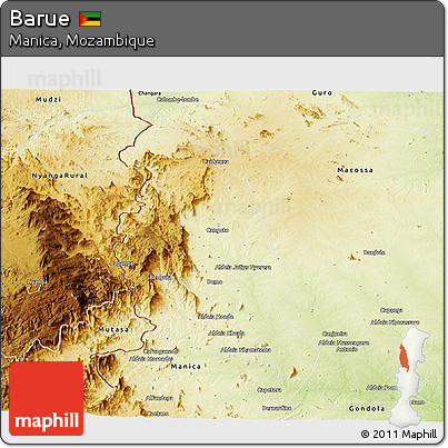 Physical Panoramic Map of Barue