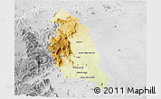 Physical Panoramic Map of Barue, lighten, desaturated