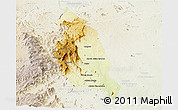 Physical Panoramic Map of Barue, lighten