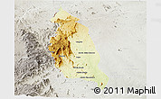 Physical Panoramic Map of Barue, lighten, semi-desaturated