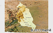 Physical Panoramic Map of Barue, satellite outside