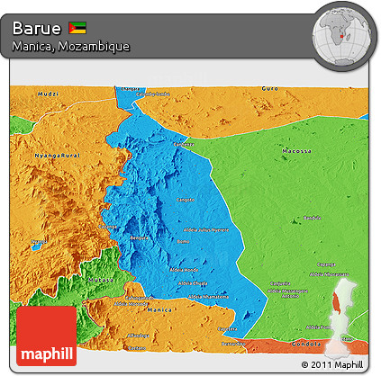 Political Panoramic Map of Barue
