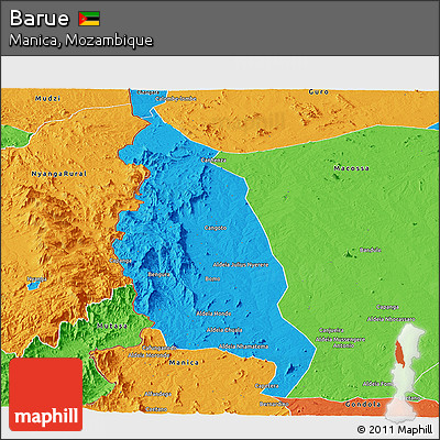 Political Panoramic Map of Barue