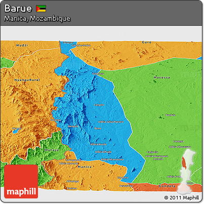 Political Panoramic Map of Barue