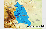 Political Panoramic Map of Barue, physical outside