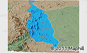 Political Panoramic Map of Barue, semi-desaturated