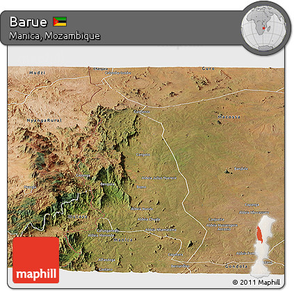 Satellite Panoramic Map of Barue