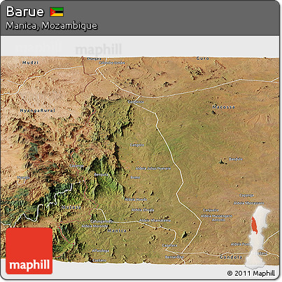 Satellite Panoramic Map of Barue