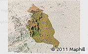 Satellite Panoramic Map of Barue, lighten