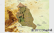 Satellite Panoramic Map of Barue, physical outside
