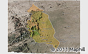 Satellite Panoramic Map of Barue, semi-desaturated