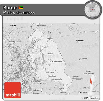 Silver Style Panoramic Map of Barue