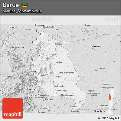 Silver Style Panoramic Map of Barue