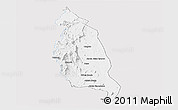 Silver Style Panoramic Map of Barue, single color outside