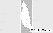 Gray Simple Map of Barue, cropped outside