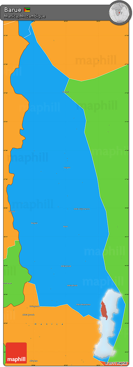 Political Simple Map of Barue
