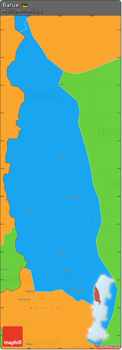 Political Simple Map of Barue