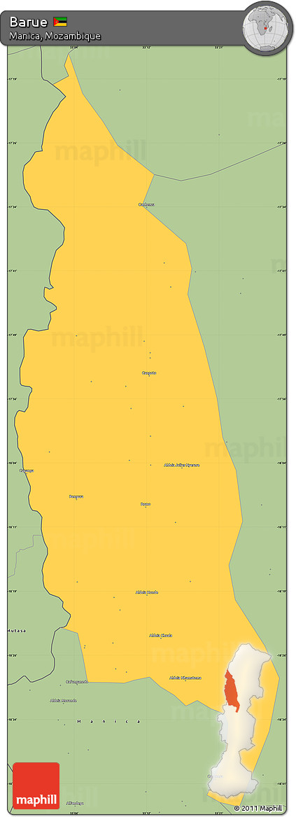 Savanna Style Simple Map of Barue