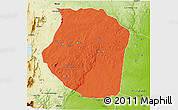 Political 3D Map of Gondola, physical outside