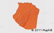 Political 3D Map of Gondola, single color outside