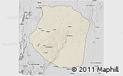 Shaded Relief 3D Map of Gondola, desaturated