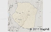 Shaded Relief 3D Map of Gondola, semi-desaturated