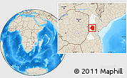 Shaded Relief Location Map of Gondola, highlighted parent region