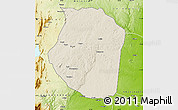Shaded Relief Map of Gondola, physical outside