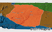 Political Panoramic Map of Gondola, darken