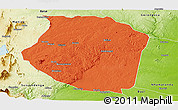 Political Panoramic Map of Gondola, physical outside