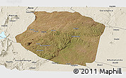 Satellite Panoramic Map of Gondola, shaded relief outside