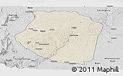 Shaded Relief Panoramic Map of Gondola, desaturated