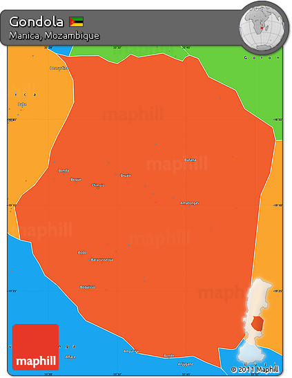 Political Simple Map of Gondola