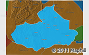 Political 3D Map of Machaze, darken