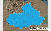 Political 3D Map of Machaze, darken, semi-desaturated