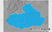 Political 3D Map of Machaze, desaturated