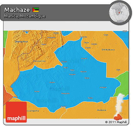 Political 3D Map of Machaze
