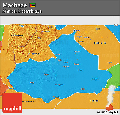 Political 3D Map of Machaze