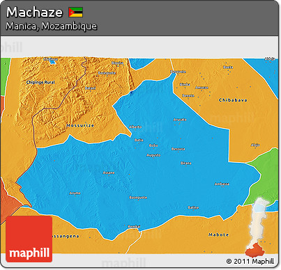 Political 3D Map of Machaze