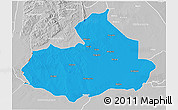 Political 3D Map of Machaze, lighten, desaturated