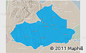 Political 3D Map of Machaze, lighten, semi-desaturated