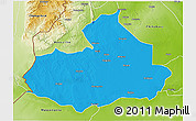 Political 3D Map of Machaze, physical outside