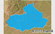 Political 3D Map of Machaze, satellite outside
