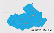 Political 3D Map of Machaze, single color outside