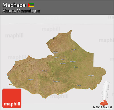 Satellite 3D Map of Machaze, cropped outside